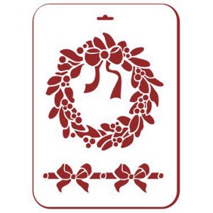 Трафарет Event Design новогодний NGP048 "Рождественский венок 2", 31х21 см